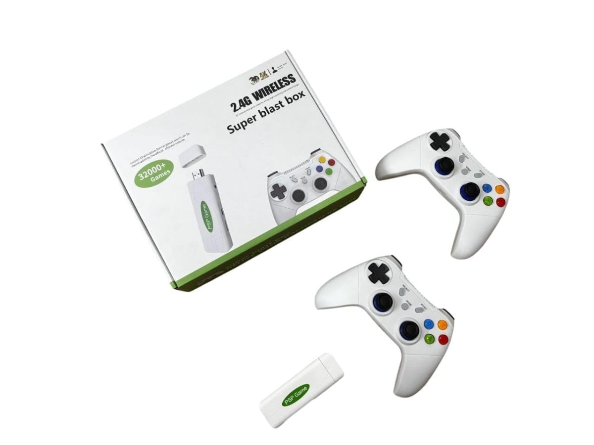 WBD Wireless Video Games for tv Gaming Retro Gaming Console with Game Stick 1080p Plug & Play TV Video Game Set for 2 Player with 9Emulator for Kids & Old School Station Video Game Super Blast