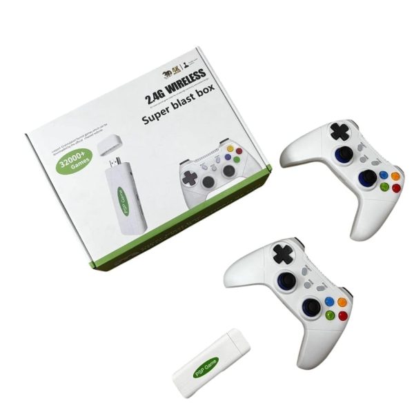 WBD Wireless Video Games for tv Gaming Retro Gaming Console with Game Stick 1080p Plug & Play TV Video Game Set for 2 Player with 9Emulator for Kids & Old School Station Video Game Super Blast