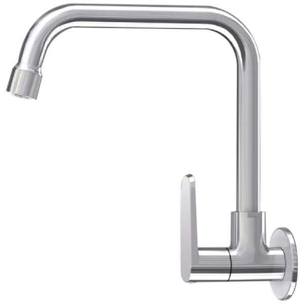 Kohler Beam Wall-Mount Sink Tap for Kitchen - Single Lever Cold-Only Kitchen Faucet - Brass, Silver Colour- Kitchen Water Tap with Swivel Spout - Easy Function, Versatile Design 25418IN-4-CP