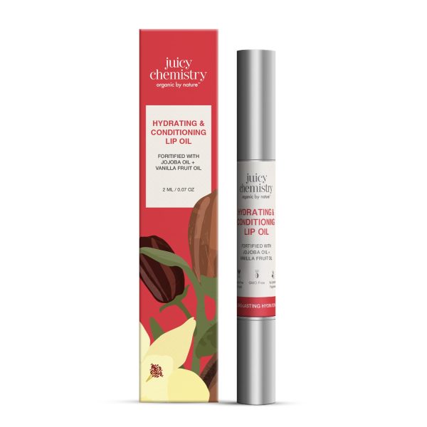 Juicy Chemistry Hydrating and Conditioning Lip Oil, 2 ml | High Shine, Ultra-Conditioning for Dry Lips | Infused with Jojoba & Avocado Oil | Vegan & Cruelty-Free Lip Care