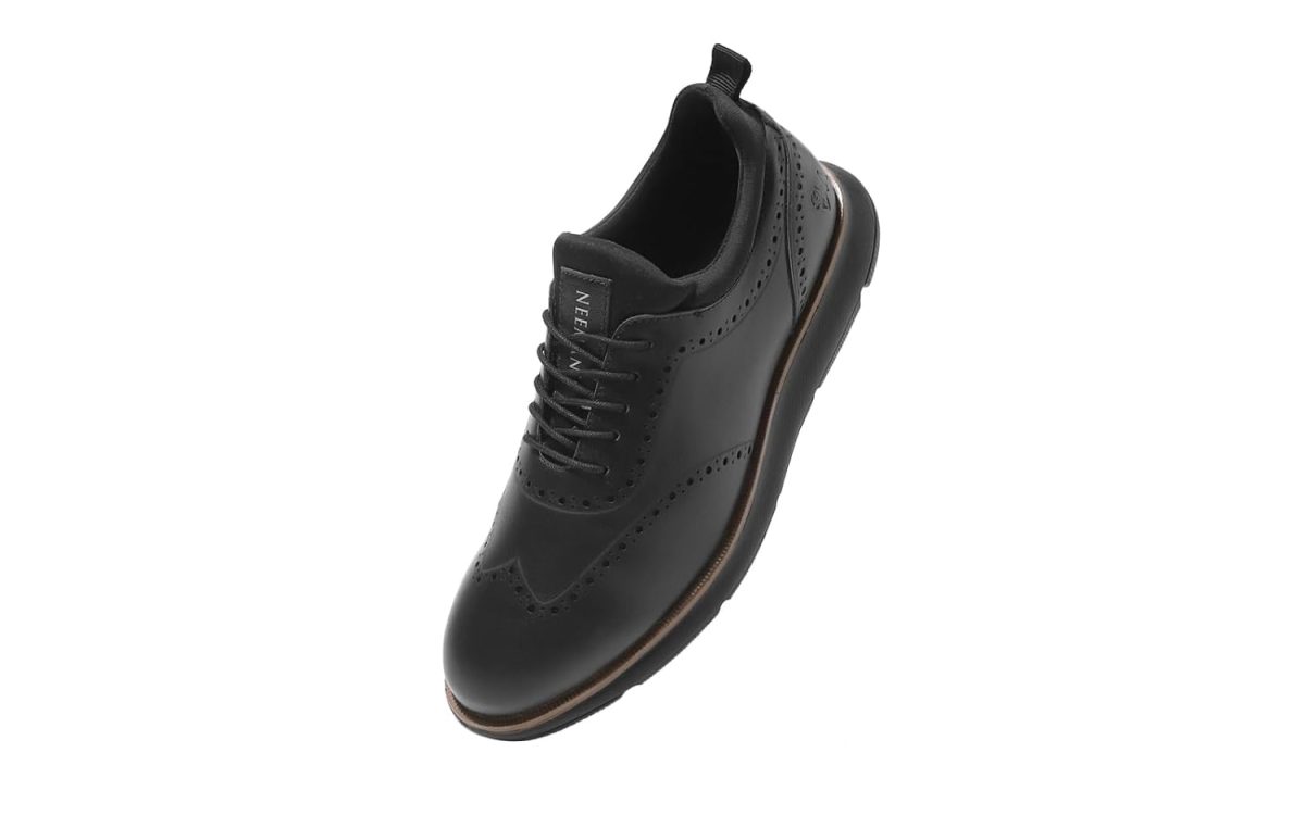 Neeman's Crossover Brogues for Men | Faux Leather (PU) on Mesh Base | Comfortable Semi-Casual Oxfords