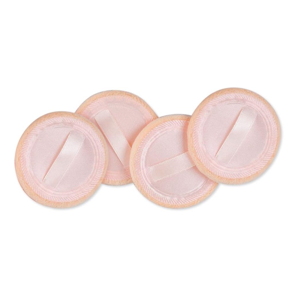 Gleva 4Pcs Washable Powder Puff Soft Face Makeup Sponge, Loose powder Foundation Blending Sponges Set, Beauty Blender, Round Shape Reusable Cosmetic Powder Puff Wet & Dry Tool For Women