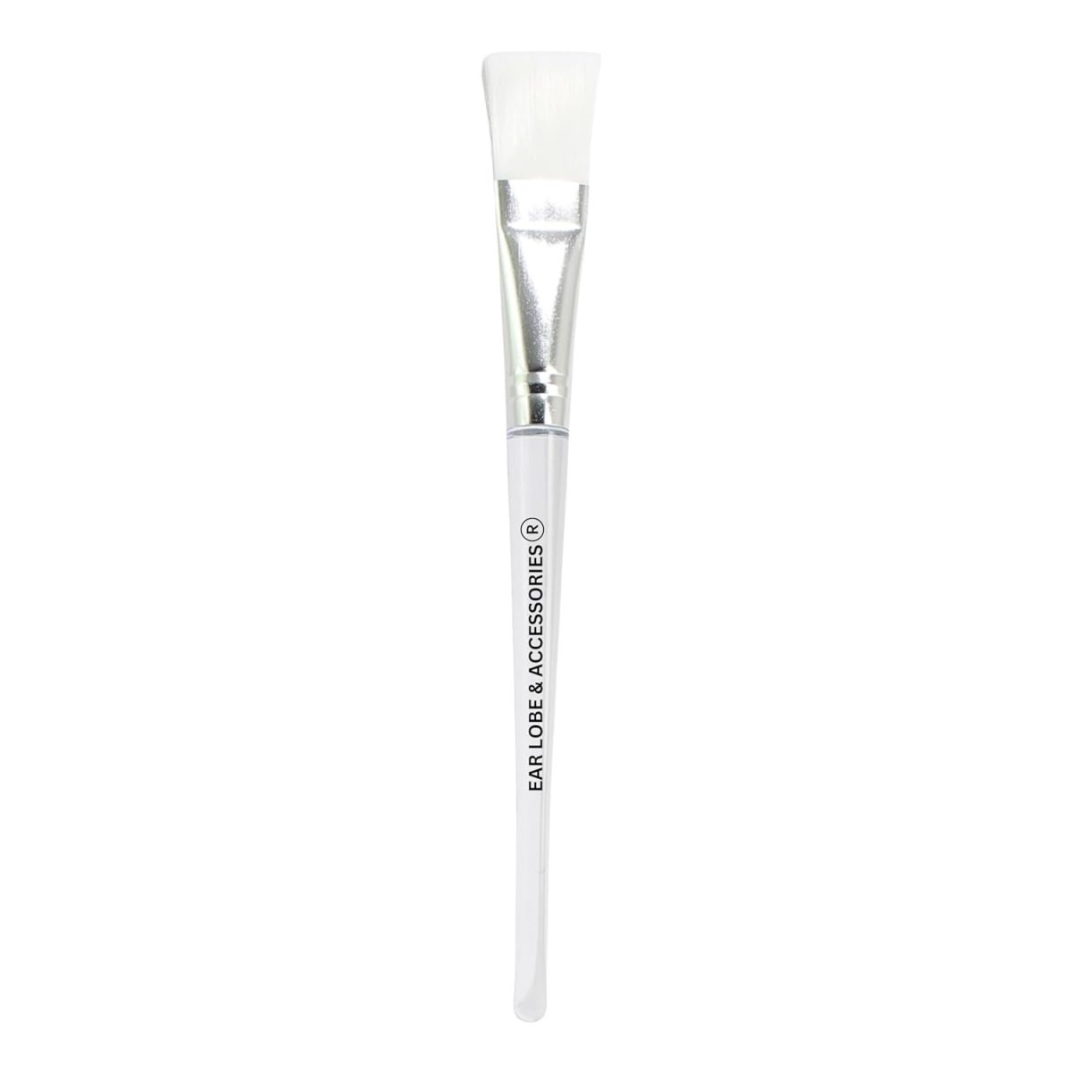 [Ear Lobe & Accessories] Transparent Handle Face Pack/Mask Applying Brush with Ultra Soft Nylon Bristles Tip, White, 17 X 2 cm - Pack of 1