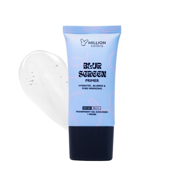 Million Colors Blur Screen Primer For Women Face Makeup | Hydrating Pore Minimizer Primer Transparent Sunscreen SPF 50 PA+++ For All Skin Types - 30ml