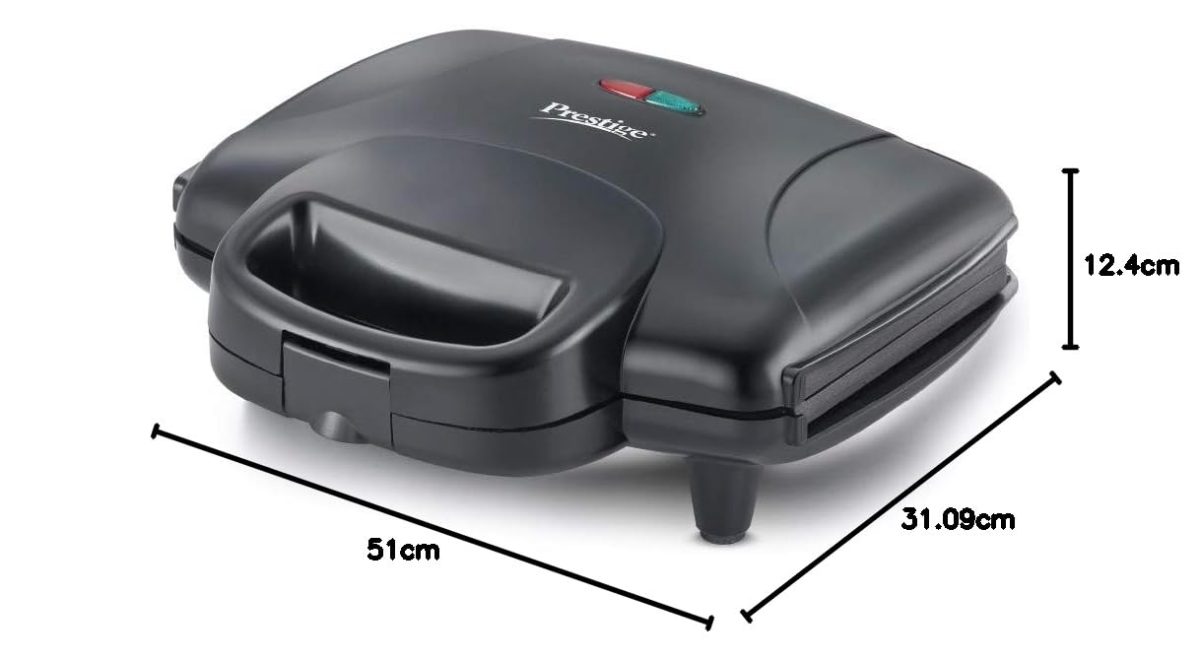 Prestige 800W Sandwich Maker (PGMFD 01)| Black | Heat Resistant Bakelite Body |Non-Stick Coating | Power Indicators | Oil Free Toasting - Image 8