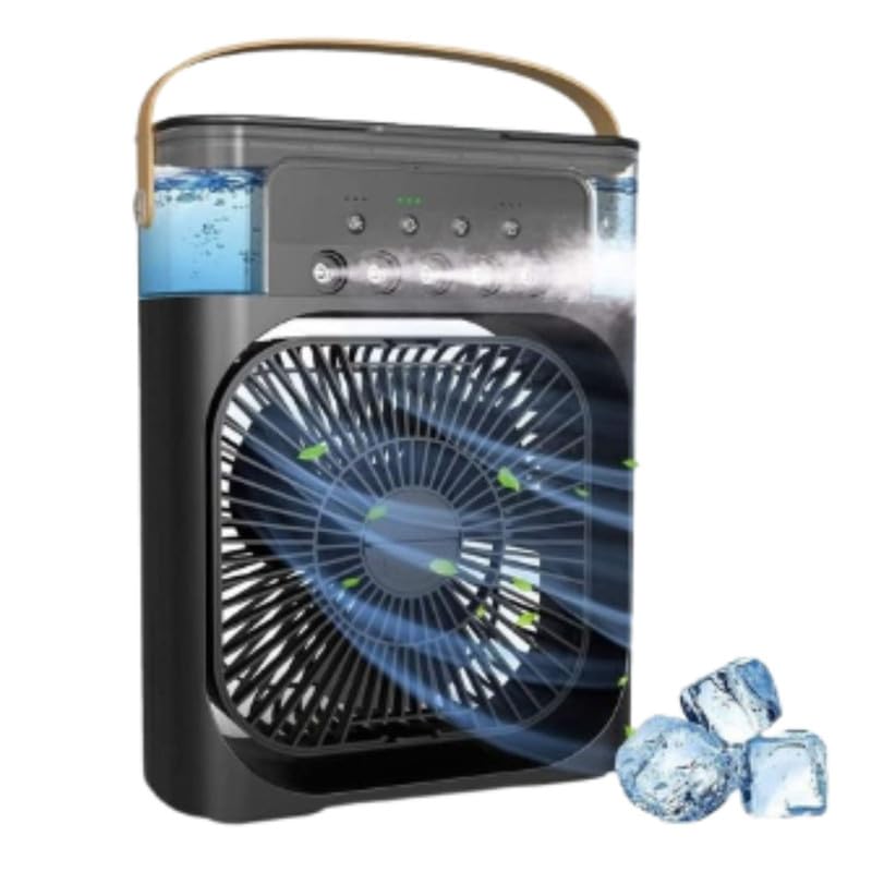 Raptas Experience cooling excellence with the Portable Air Conditioner Fan. Tailored for shops, offices, and kitchens, this USB-powered mini AC seamlessly integrates a desk fan, ensuring_Multicolor