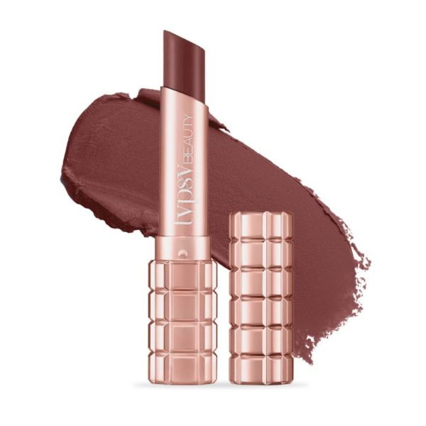Typsy Beauty Cocoa Peptide Velvet Matte Lipstick | 8hr Wear, Soft Blur Finish, Lightweight Texture, Hydrating Nude Lipstick| Brownie Bite Deep 03 | Cocoa Peptides | Vegan & Paraben-Free 3.5g