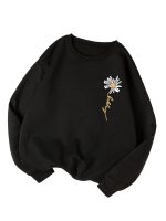 KOTTY Women Fleece Full Sleeve Crew Neck Pinted Sweatshirt