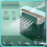 Drumstone 𝟏𝟓-𝐘𝐞𝐚𝐫 𝐖𝐚𝐫𝐫𝐚𝐧𝐭𝐲 -Desk Cooler Fan with 7 Color LED Light and 600ml Water Tank for Efficient Personal Cooling Anywhere | 1500mAh Battery with Up to 2 Hours Backup | Green - Image 4
