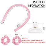 Women Heatless Curling Rod Headband, No Heat Curl Ribbon with Hair Clips and Scrunchie, Sleeping Curls Silk Ribbon Hair Rollers - Image 3