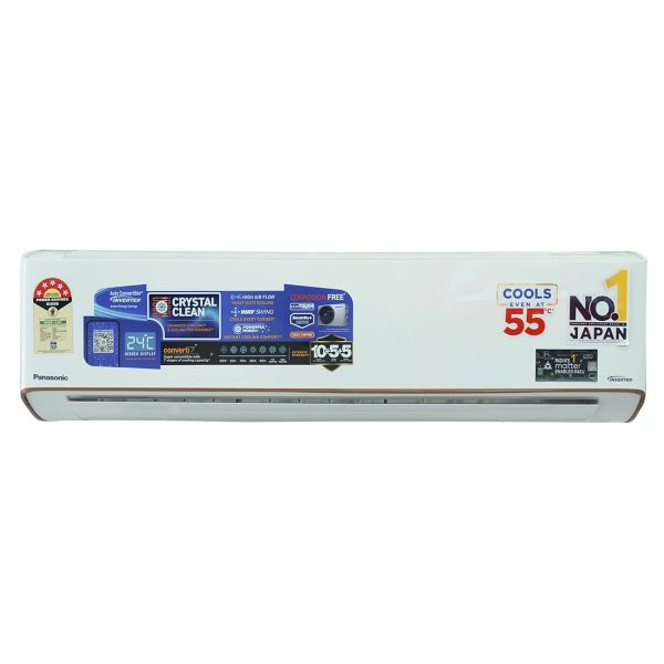 Panasonic EU 7-in-1 Convertible 1.5 Ton 5 Star Inverter Split AC with Temperature Sensors, 4-Way Swing, Copper Condenser (2025 Model, CS/CU-EU18BKY5X), Works at 54°C, Crystal Clear Indoor & Outdoor