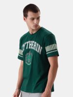 The Souled Store Harry Potter: Slytherin Mens Regular Fit Graphic Printed Half Sleeve Cotton Green T-Shirts - Image 3