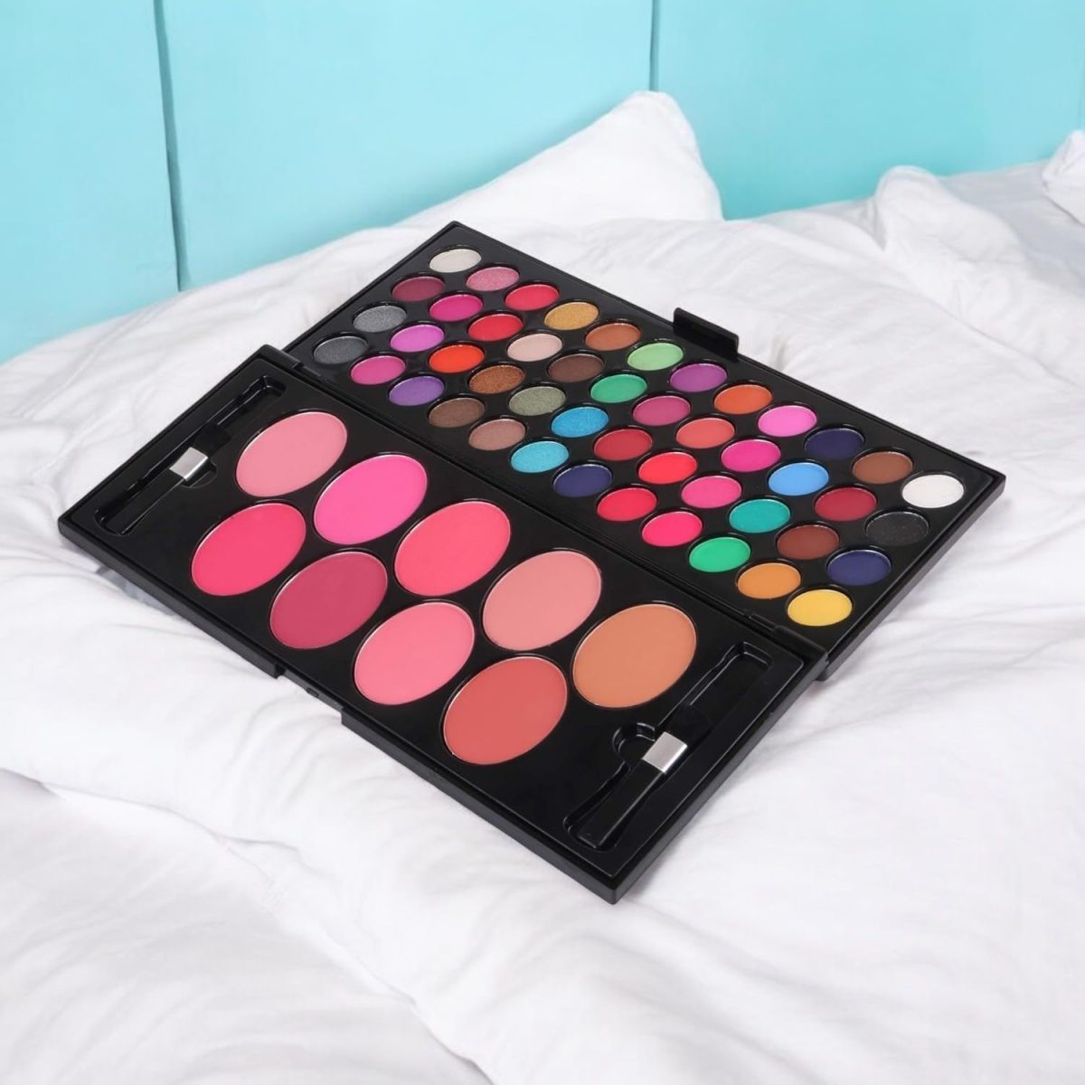 Huda Girl Eyeshadow Palette With Brush - 57 Color All In One Makeup Kit Book For Women And Girl Natural Ultra Shimmer Eyeshadow Palette Smoky & Metallic - Image 5