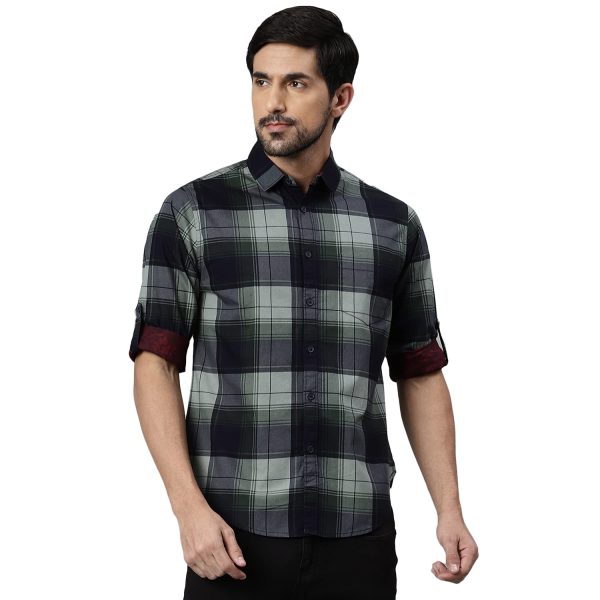 Dennis Lingo Men's Cotton Slim Fit Casual Shirt