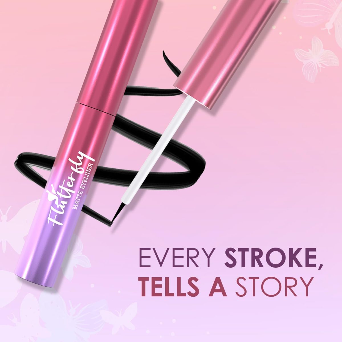 Glam21 Flutterfly Matte Eyeliner |Single Stroke application | Quick Dry | Matte Finish |Waterproof & Smudge-proof | Long Lasting | Lightweight | Hightly Pigmented |Black - 3ml - Image 3