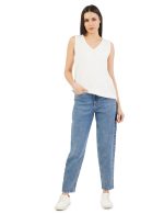 INKD Women's Stretchable Barrel Fit Jeans - High-Rise | Lightweight | Classic 5 Pocket Styling - Image 4