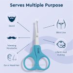 GUBB Safety Scissor Designed for Men and Women With Protective Sleeves | Round Tips for Safe hair cutting | Easy beard and moustache trimming | Multipurpose | Rust resistant | Stainless steel - Image 3