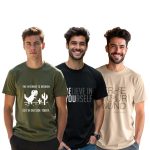 NOBERO Men's Cotton Regular Fit Letter Print T-Shirt