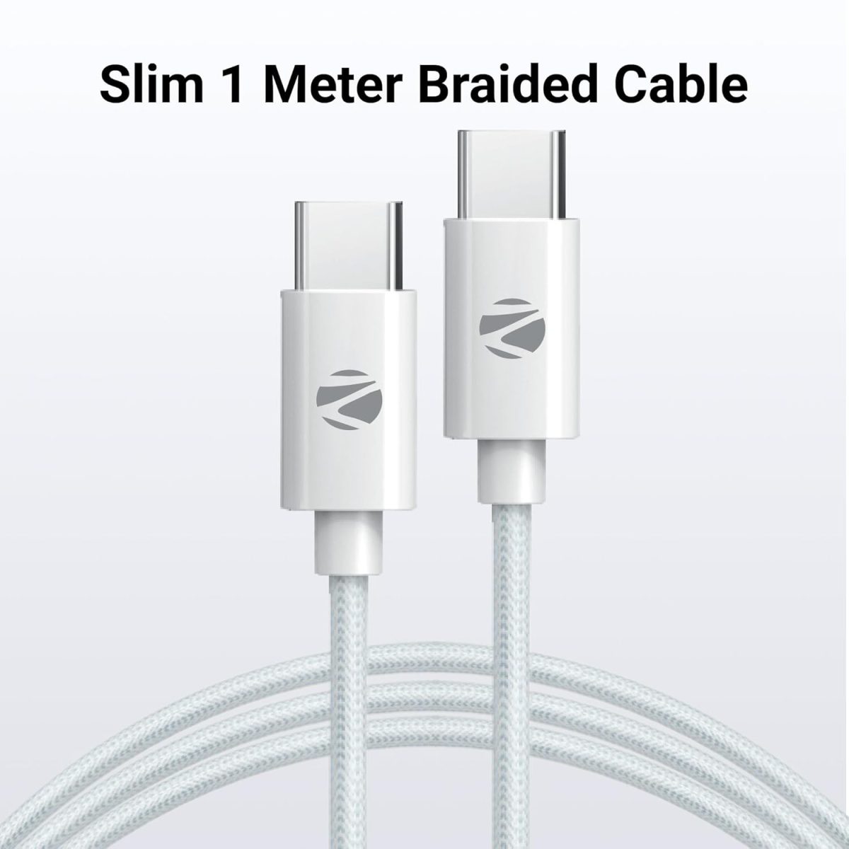 ZEBRONICS Type C to Type C Strong Braided Cable, 60W PD Fast Charging, for iPhone 16 Series, 15 Series, iPad, MacBook, Samsung, Other Android Devices, Data Sync, 1 Meter (ZEB-TT60+) - Image 5