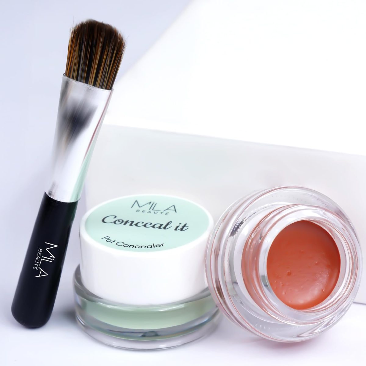 Mila Beauté Conceal It Pot | Enriched With SPF 15 and Vitamin E | Light Weight Concealer | Long Lasting Coverage | Natural Matte Finish | Covers All Skin Concerns | Easily Blendable Concealer (Orange Corrector) - Image 8
