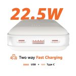 Amazon Basics 20000 mAh 22.5W Ultra Fast Charging Power Bank | Type C Power Delivery (Input & Output) | Quick Charge | Two-Way Fast Charging (White) - Image 5