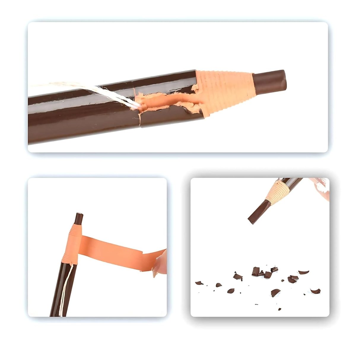 Globelle Brow Mapping Pencil with String – Precision Eyebrow Pencil for Microblading, Permanent Makeup, and Cosmetic Use- Brown (Pack of 2) - Image 3