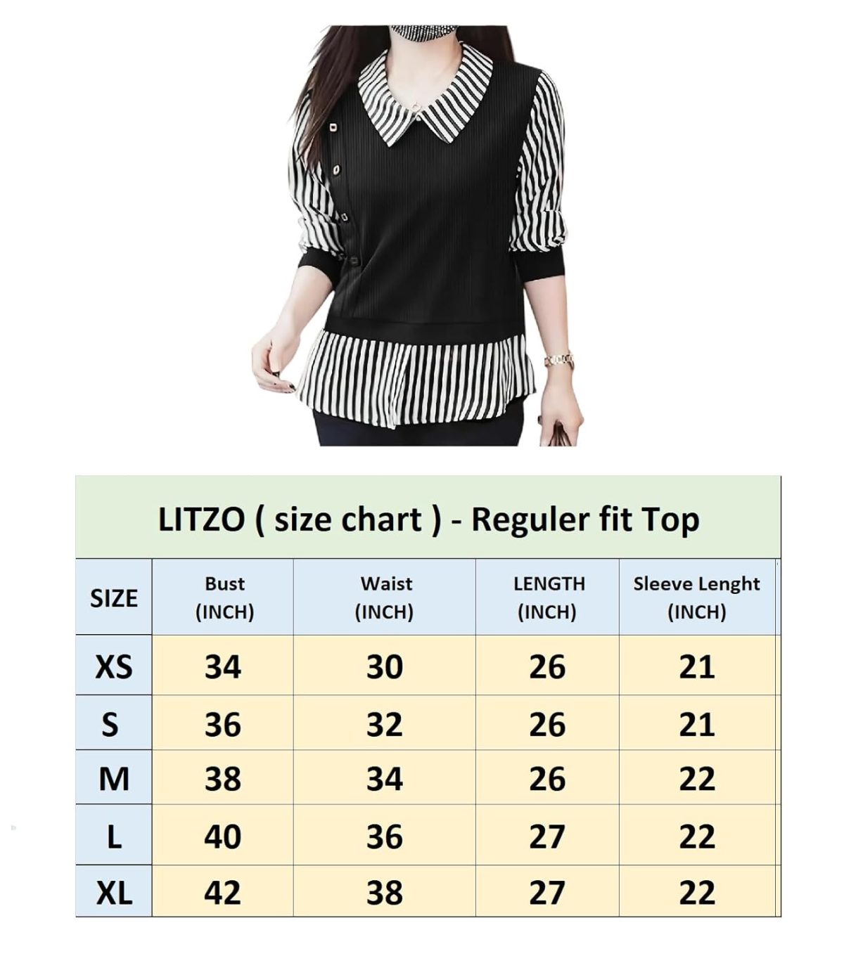 LITZO Top for Women Regular Fit Latest Stylish Office Wear Western Top (L-23-24) - Image 4