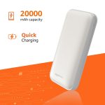 Amazon Basics 20000 mAh 22.5W Ultra Fast Charging Power Bank | Type C Power Delivery (Input & Output) | Quick Charge | Two-Way Fast Charging (White) - Image 2
