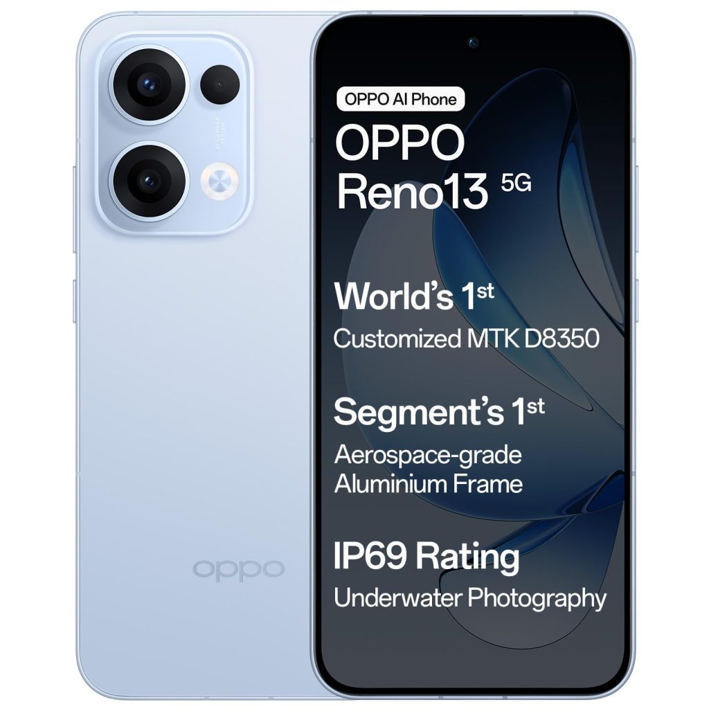 OPPO Reno13 5G (Sky Blue, 8GB RAM, 256GB Storage)