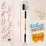 KINDED Eyelash Eye Brow Grooming and Angular Double Sided 2 in 1 Eyes Makeup Brush Professional Series for Makeup with Smooth Soft Synthetic Bristles Anti Rust Aluminium Ferrule Wooden Handle Grip - Image 2