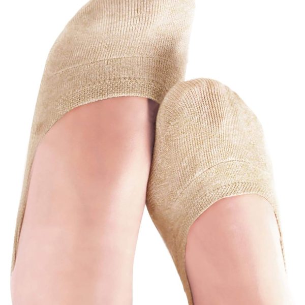 Vero Monte 6 Pairs Womens Cotton No Show Liner Socks *Silicon Non-Slip Grip
