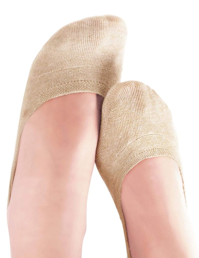 Vero Monte 6 Pairs Womens Cotton No Show Liner Socks *Silicon Non-Slip Grip