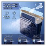 Drumstone 𝟏𝟓 𝐘𝐞𝐚𝐫𝐬 𝐖𝐚𝐫𝐫𝐚𝐧𝐭𝐲 Mini Air Cooler, Portable Air Conditioner Fan with 3 Wind Speeds & Spray Modes, Personal Desk Cooler, Adjustable Timer, LED Light_Multicolor - Image 3