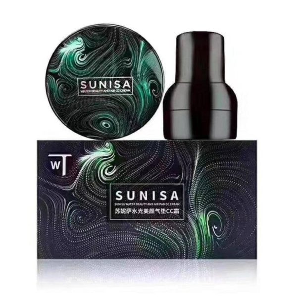 SUNISA Air Cushion BB Cream Isolation Nude Concealer Waterproof Matte Liquid Foundation for All Skin Types CC Full Coverage, 20G, 1 Count