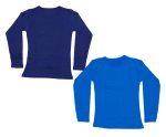 IndiWeaves Girls Cotton Full Sleeves Solid T-Shirts (10200-3935-iw_Multicolor_13-14 Years) Pack of 2