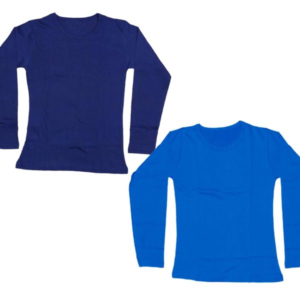 IndiWeaves Girls Cotton Full Sleeves Solid T-Shirts (10200-3935-iw_Multicolor_13-14 Years) Pack of 2