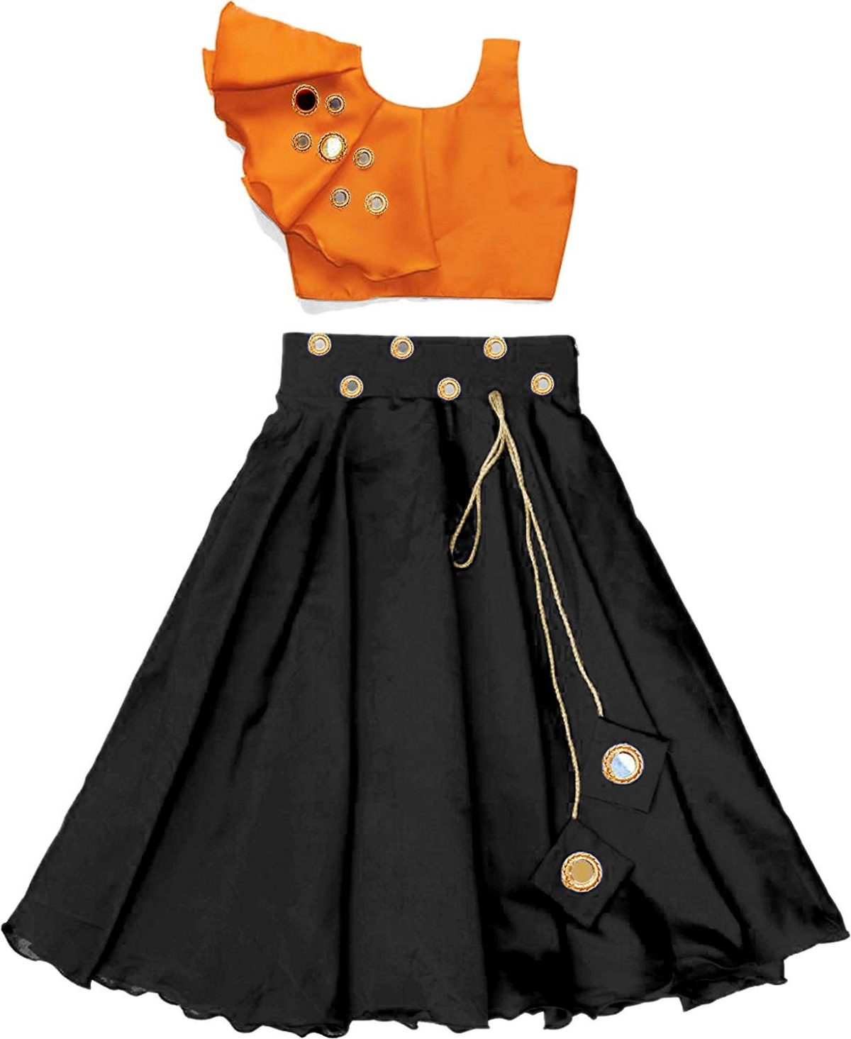 Shoryam Fashion Girl's Taffeta Silk Readymade Lehenga Choli