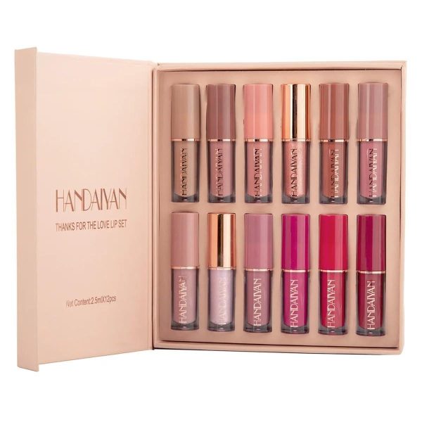 SWIZHUDA MADE FOR YOU Lipstick Set of 12 Matte Velvet Mini Liquid Lipstick Set for Women - Long Lasting, Waterproof Lip Gloss Combo