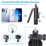 Celfiexpt 71-inch Selfie Stick Tripod 360 Degree Rotation Rechargeable Remote Quadripod Stand Gimbal Handle for Mobile Phone Camera Gopro 360° Panoramic Shooting Vlogging Live Stream - Image 6