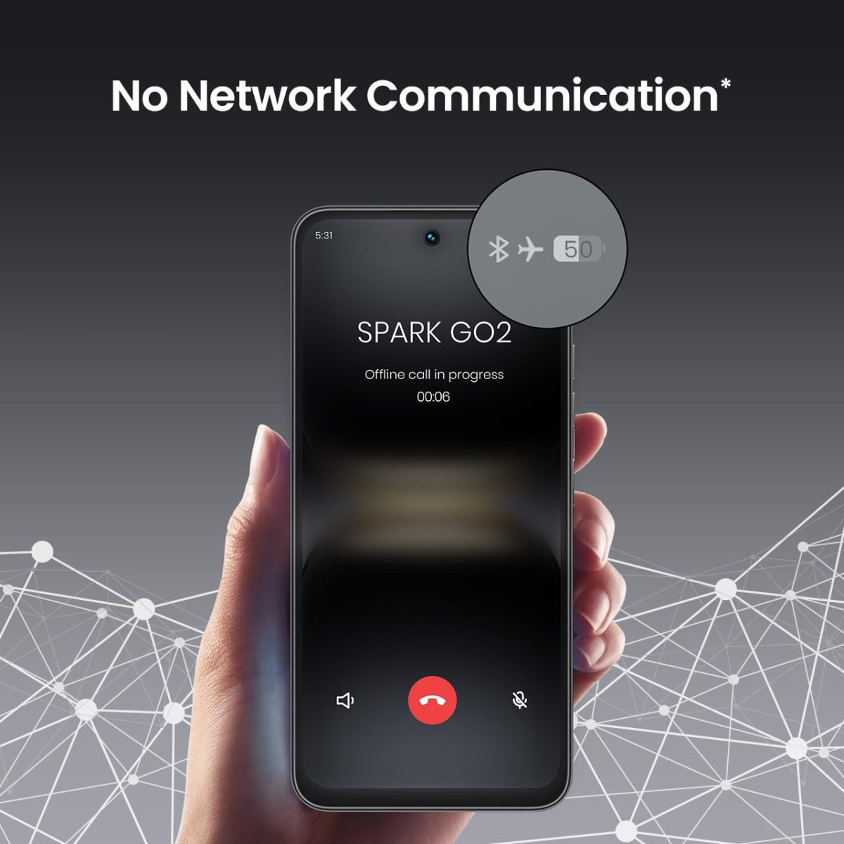 Spark GO 2 ( Ink Black , 4GB+64GB ) | Segment 1st IP64 SGS Certified | Segment's 1st AI with Indian Languages | Segment's 1st No Network Communications* | 120Hz Punch Hole Display | 5000mAh Battery - Image 6