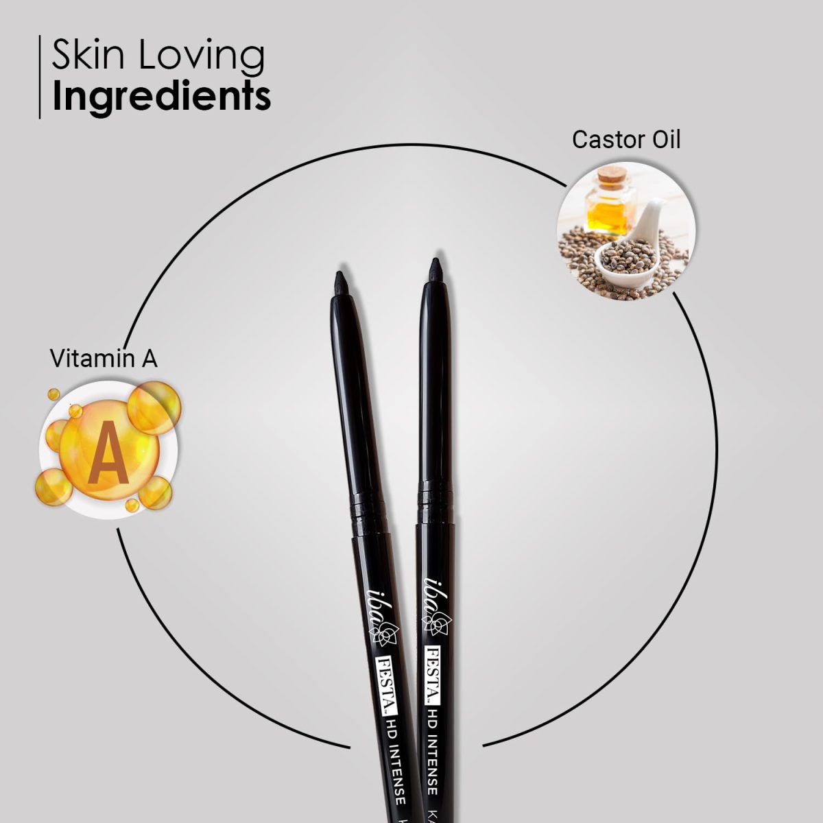 Iba Festa HD Intense Kajal Extra Jet Black 0.35g | 16 Hr Long Stay | Smudge Proof & Waterproof Eye Makeup | Matte Finish | Vegan & Cruelty-free - Image 3