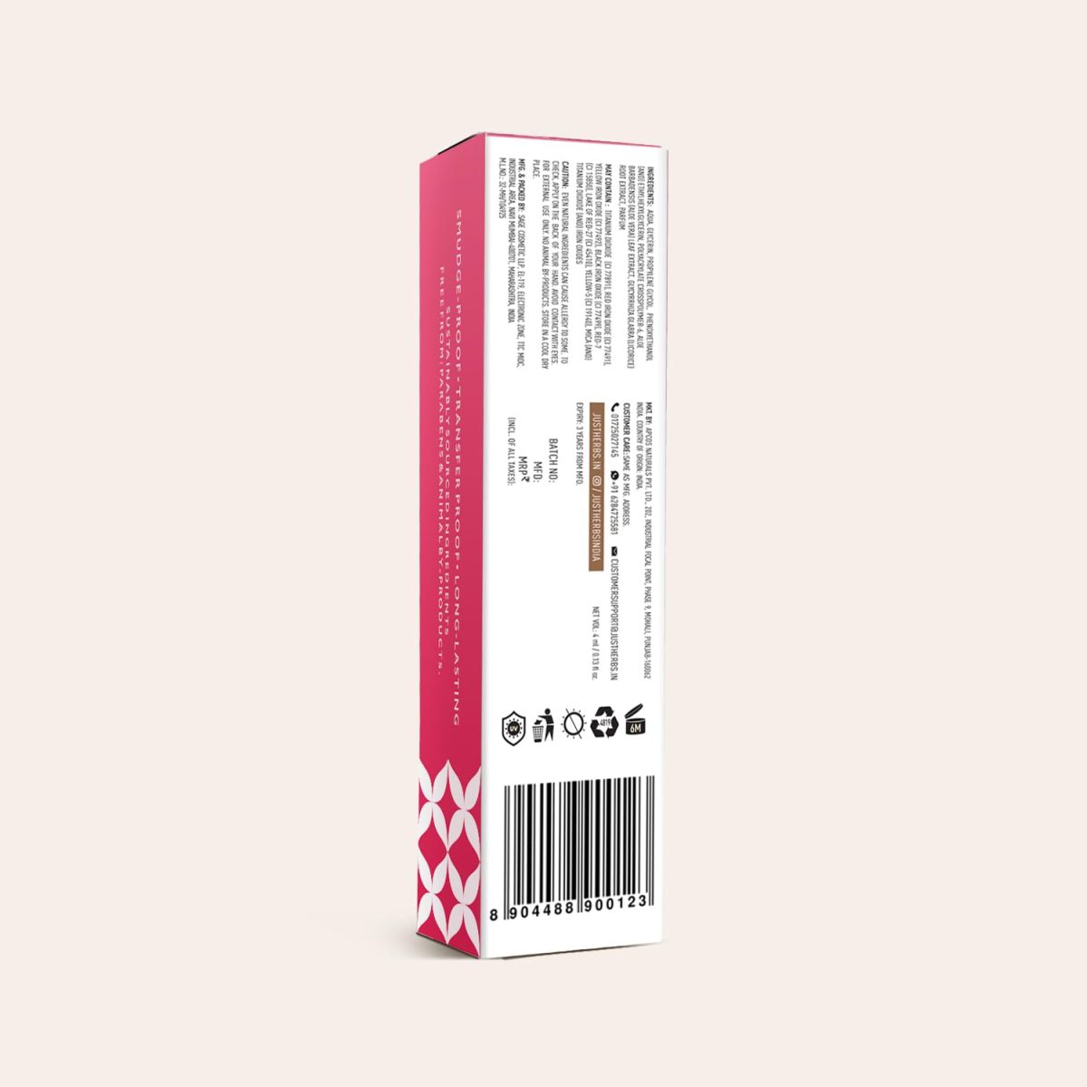 Just Herbs Water Baby Smudge & Transfer Proof | 12hrs Stay | Richly Pigmented Infused with Aloe Vera Multipurpose Water Tint for Lips, Cheeks and Eyelids for Women - Image 9