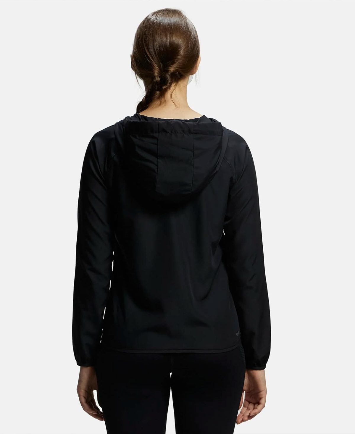 Jockey MW50 Women's Microfiber Fabric Relaxed Fit Raglan Styled Water Resistant Hoodie Jacket with Stay Dry Treatment - Image 3