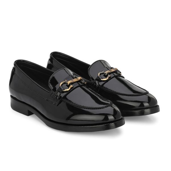 STANPHORD Mens Ascent Formal Shoes |Patent Faux Leather Office Wear Slip-on Shoes | Shinny & Glossy | Buckle Design | Comfortable |Perfect for Formal Wear, Business Casual, and Parties