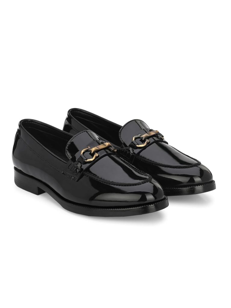 STANPHORD Mens Ascent Formal Shoes |Patent Faux Leather Office Wear Slip-on Shoes | Shinny & Glossy | Buckle Design | Comfortable |Perfect for Formal Wear, Business Casual, and Parties