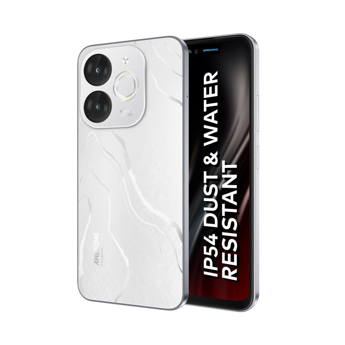 itel A80 | 120Hz Refresh Rate|Punch Hole Display|50MP Super HDR Cam| IP54 Dust & Splash Resistant | 3 Year Fluency | Ring Light Notification | 8GB RAM, 128GB ROM | Glacier White - Image 3