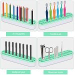 MAYCREATE® Silicone Makeup Brush Holder Organizer Multi Slots Desktop Makeup Brushes Storage Stand Make Up Brush Drying Holder for Dressing Table - Green, Space Saving - Image 4