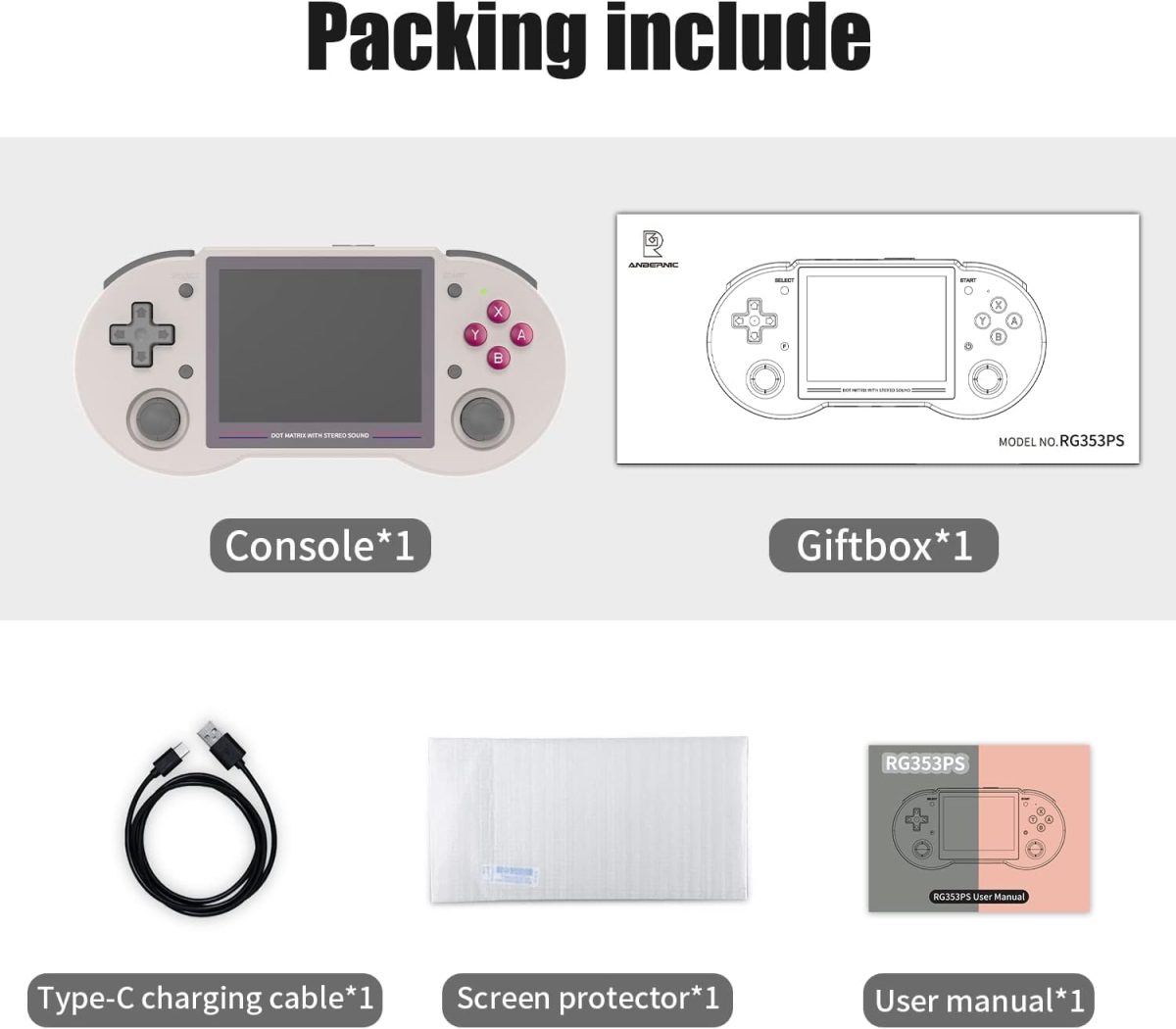 New World RG353PS Retro Handheld Game Console , Single Linux System 3.5 Inch IPS Screen 128G TF Card + P S P Games - Image 6