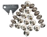 Lauris Cricket Shoe Spare Spikes Mens Full Metal Replaceable Nails | Pack of 22 Pieces Metal Tighter Key | For Cricket Shoes Shoe Replacement Nails, Silver, 8 mm