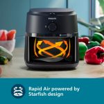 PHILIPS Air Fryer NA130/00, uses up to 90% less fat, 1700W, 6.2 Liter, with Rapid Air Technology (Black), Extra Large - Image 3
